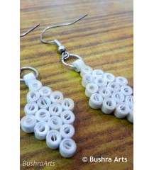 Quilled Rings Earrings White
